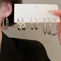 Copper Round Cross Twisted Hoop Earrings Jewelry Set For Women Minimalist Light Luxury Style view 2