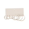 Copper Round Cross Twisted Hoop Earrings Jewelry Set For Women Minimalist Light Luxury Style view 5