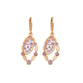 Rhinestone Oval Alloy Drop Earrings With Vintage Court Style Pendant Design For Women view 5