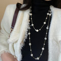 Light Luxury Faux Pearl Beaded Layered Sweater Necklace French Vintage Round Geometric Choker view 3
