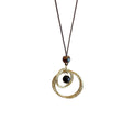 Light Luxury Tiger Eye Round Geometric Pendant Iron Sweater Necklace For Daily Wear view 5