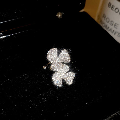 Korean Style Zircon Petal Copper Clip-on Earrings Elegant Floral No Piercing Ear Cuff Jewelry