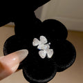 Korean Style Zircon Petal Copper Clip-on Earrings Elegant Floral No Piercing Ear Cuff Jewelry view 4