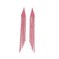 Copper Trapezoid Rhinestone Tassel Drop Earrings Light Luxury Geometric Stud Style view 5