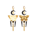 French Vintage Alloy Moon Butterfly Tassel Drop Earrings, Premium Sweet Cool Ear Cuff Style view 5