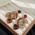 Vintage Maillard Brown Heart Beaded Tassel Alloy Acrylic Drops Elegant Commuter Statement Earrings view 4