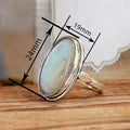 Vintage Faux Moonstone Women's Ring Simple Elegant Oval Statement Fashion Jewelry Accessory view 4