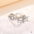 Niche Trendy Link Buckle Ring For Women, Geometric Minimal Full Zircon Commuter Jewelry view 4