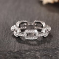 Niche Trendy Link Buckle Ring For Women, Geometric Minimal Full Zircon Commuter Jewelry view 1