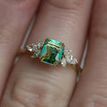 European Style Faux Jade Marquise Ring For Women With Delicate Micro Paved Zircon view 3