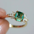 European Style Faux Jade Marquise Ring For Women With Delicate Micro Paved Zircon view 2