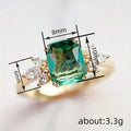 European Style Faux Jade Marquise Ring For Women With Delicate Micro Paved Zircon view 4