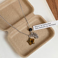 Stainless Steel Tiger Eye Beaded Pendant Sweater Necklace, Light Luxury Geometric Round Design view 4