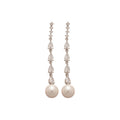 Chic Faux Pearl Zircon Waterdrop Tassel Drop Earrings With Silver Needle Geometric Round Design view 5