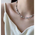 Irregular Round Faux Pearl Necklace For Women Vintage Elegant Light Luxury Collarbone Chain view 3