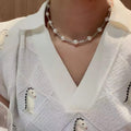 Irregular Round Faux Pearl Necklace For Women Vintage Elegant Light Luxury Collarbone Chain view 4