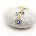 Zinc Alloy Heart Palm Teardrop Evil Eye Keychain Bag Charm view 3