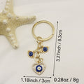Zinc Alloy Heart Palm Teardrop Evil Eye Keychain Bag Charm view 2