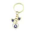 Zinc Alloy Heart Palm Teardrop Evil Eye Keychain Bag Charm view 5