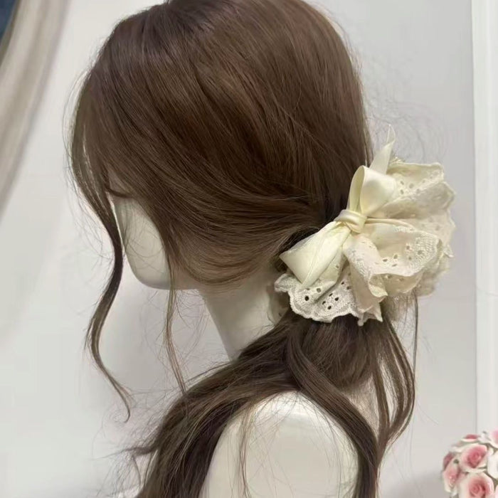 French Lace Bow Claw Clip Elegant Updo Hair Accessory
