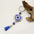 Metal Heart Round Turkish Evil Eye Keychain Bag Charm view 3
