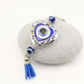 Metal Heart Round Turkish Evil Eye Keychain Bag Charm view 2