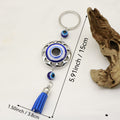 Metal Heart Butterfly Evil Eye Tassel Keychain Bag Charm view 2