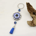 Metal Heart Butterfly Evil Eye Tassel Keychain Bag Charm view 4