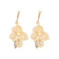 Copper Zircon Leaf Tassel Hoop Earrings Vintage Palace Style Light Luxury Drop Jewelry view 5