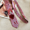 Light Luxury Embroidered Flame Heart Tie Sweater Necklace Unique Geometric Choker for Women view 2