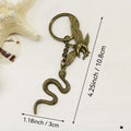 Zinc Alloy Snake And Eagle Keychain Gift Key Ring view 2
