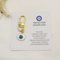 Metal Blue Evil Eye Keychain For Good Luck Gift – Black view 1