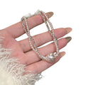French Vintage Faux Pearl Necklace Bracelet Jewelry Set Elegant Light Luxury Round Bead Design view 5