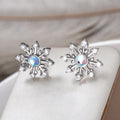 Korean Snowflake Christmas Stud Earrings For Women Faux Moonstone Gloss Holiday Jewelry view 3