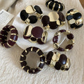 Acrylic Oval Geometric Spliced Elastic Bangle, Trendy Statement Bracelet For Women view 4