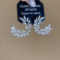 Light Luxury Copper Zircon Crescent Wheat Stud Earrings Korean Elegant Geometric Circle Jewelry view 4