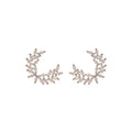 Light Luxury Copper Zircon Crescent Wheat Stud Earrings Korean Elegant Geometric Circle Jewelry view 5