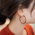Korean Japanese Metal Enamel Hoop Earrings For Women, Christmas Wreath Hot Selling Ear Hoops view 3