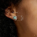 Korean Green Moss Aquatic Plant Sticker Stud Earrings, Minimalist Daily Commute Jewelry For Women view 4