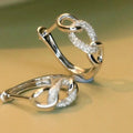 Light Luxury Micro Pave Ear Cuff For Women, Metal Hoop Niche Design Daily Jewelry Accessory Earrings view 2