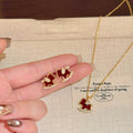 18K Gold Plated Copper Zircon Horse Necklace And Stud Earrings Jewelry Set, Light Luxury Chinese Style view 2