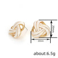Korean Silk Ribbon Design Shiny Stud Earrings For Women, Elegant Fashion Accessories view 4