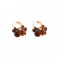 Vintage Maillard Style Acrylic Flower Charm Gold Hoop Studs Elegant Sweet Fashion Light Luxury Earrings view 5