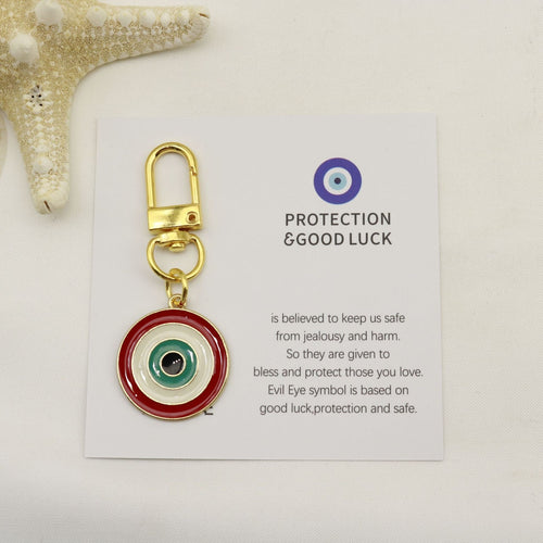 Metal Blue Evil Eye Protection Keychain Gift
