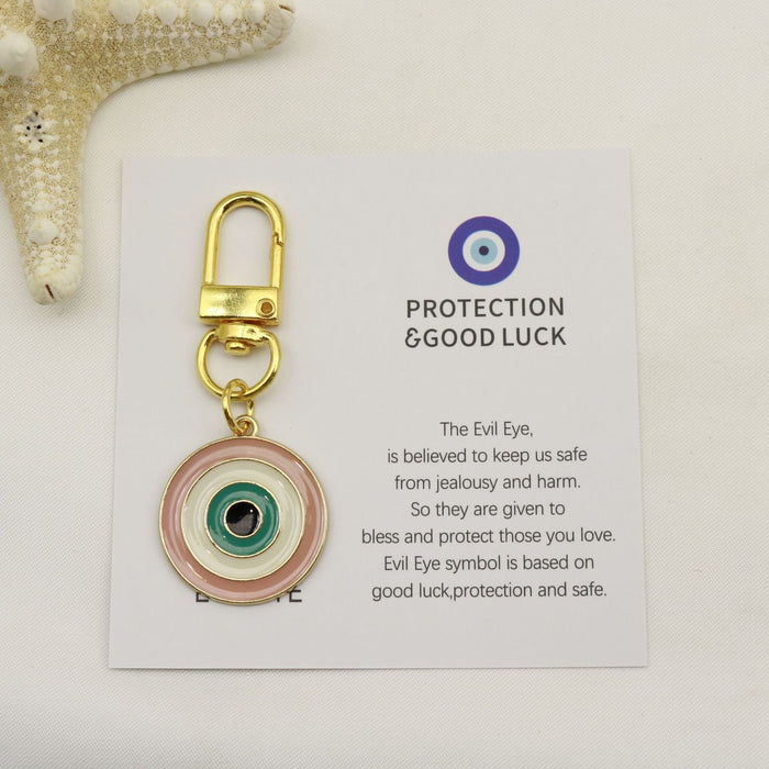 Zinc Alloy Blue Evil Eye Keychain Good Luck Protection Gift