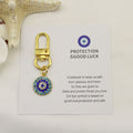 Metal Evil Eye Keychain Good Luck Gift – Gold view 2