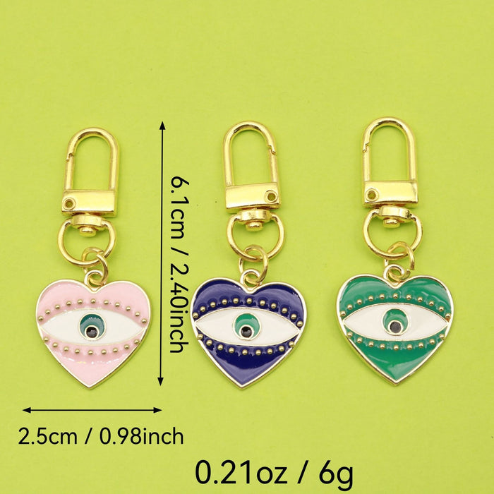Metal Evil Eye Good Luck Keychain Bag Charm Gift