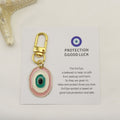 Metal Evil Eye Protection Good Luck Keychain Bag Charm – Red view 1