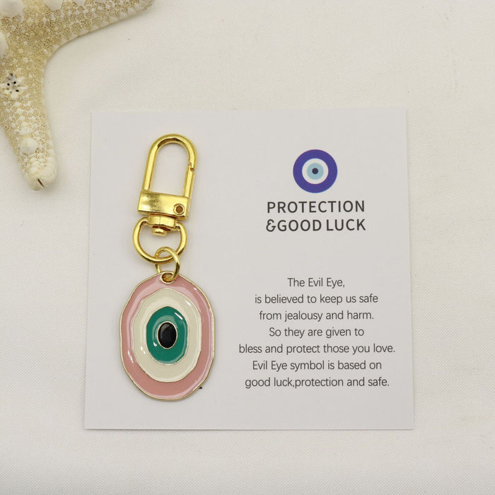 Metal Evil Eye Protection Good Luck Keychain Bag Charm – Red