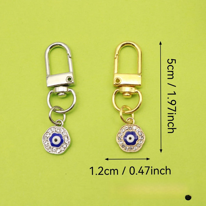 Metal Evil Eye Good Luck Keychain Protection Gift – Silver